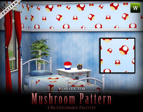 Sims 3 — Mushroom by Vanilla Sim — Kids Mushroom Pattern. Made to coordinate with my Mushroom Table Lamp