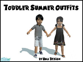 Sims 2 — Toddler Summerwear - SET by Uma Design — New summer outfits in cotton for you toddler boy and girl. Enjoy!