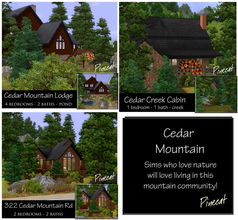 Sims 3 — PCs Cedar Mountain by Pinecat — Sims who love nature or who simply crave a bit of seclusion and quiet time will