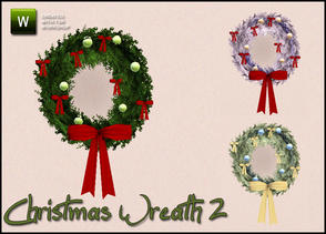 Sims 3 — Christmas Wreath 2 by sim_man123 — Christmas Wreath 2, foliage is recolorable as are ornaments and bows. TSRAA