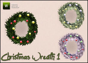 Sims 3 — Christmas Wreath 1 by sim_man123 — Made by sim_man123 from TSR. Foliage is recolorable, as are both colors of