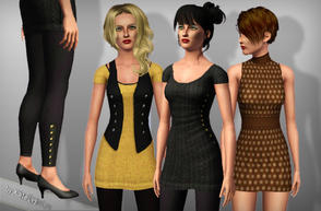 Sims 3 — FS 30 - RetroSpective by katelys — A new completely hand-painted set of stylish femine clothes; 3 dresses, 2