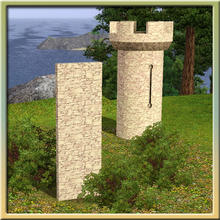 Sims 3 — Castle Pueblo Wallpaper by Cyclonesue — Nothing special - just a premade wallpaper to match the tower colours in