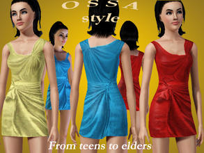 Sims 3 — OSSA - Dress F065 by SandraR — Elegant dress with pleated details. Available from teens to elders.