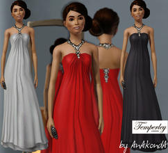 Sims 3 — Temperley London Dress 01 by onetoutch — Temperley London Dominica silk floor-length dress by AnAkondA