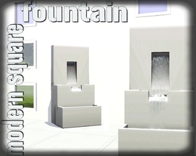 Sims 3 — Modern Square Fountain by MrDenue — A squared, modern fountain by MrDenue. It has 3 recolorable parts. It looks