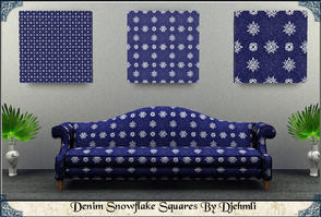 Sims 3 — Djem_Denim Snowflake Squares by djehmli — A winter denim pattern with snowflake squares. Two color-able palettes