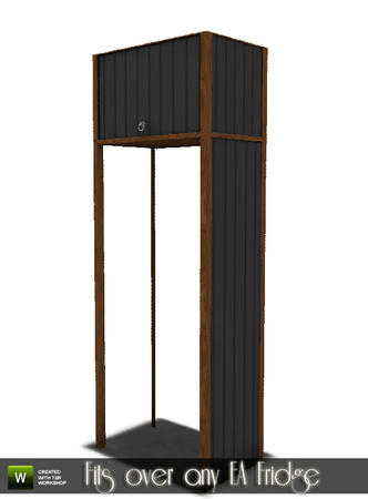 Sims 3 — Nola Kitchen Build-round-Fridge by Angela — Cupboard to fit around the Default game fridges to make it look like