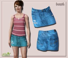Sims 3 — Denim Skirt2  by hasel — 2 recolorable palets..
