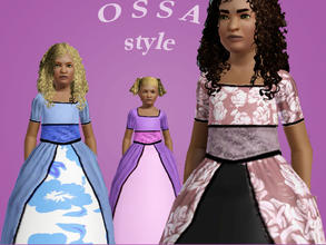Sims 3 — OSSA - Little Princess 005 by SandraR — Elegant gown for girls. Short sleeves. Waist with embroidery details.