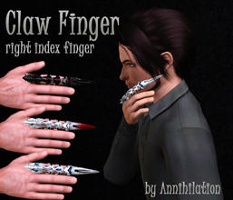Sims 3 — Claw Finger Right Index by Annihilation by Annihilation — Claw Finger male/female ring fo right index finger. 3