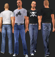 Sims 3 — OPJ_AM_Bootcutjean_Bottom by openhousejack — adult male pants bottom only. Two variation