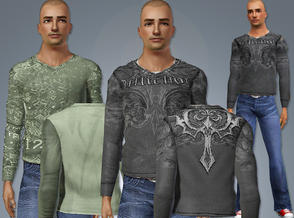 Sims 3 — OPJ_AM_Thermal_Sweater_TOP by openhousejack — adult male sweater thermal in two variations and an edited mesh