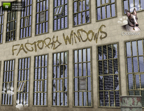 Sims 3 — Factory Windows by Cyclonesue — Broken and dilapidated factory windows cost nearly as much as nice windows! Oh