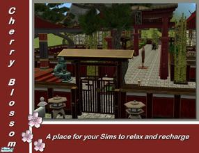 Sims 2 — Cherry Blossom Resort by Strawbz — Is your Sim stressed our and tired? Send them to the Cherry Blossom Resort