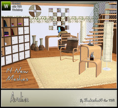Sims 3 — Aveline by Shakeshaft — Aveline a modern style room set consisting of an Easy Chair, End Table, Coffee Table,