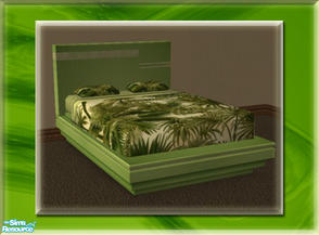 Sims 2 — A Luxurious Night\'s Sleep Bed Frame - Lime by terriecason — A bed frame recolor in lime for the luxurious
