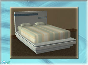 Sims 2 — A Luxurious Night\'s Sleep Bed Frame - Sky by terriecason — A bed frame recolor in sky for the luxurious