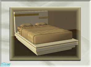 Sims 2 — A Luxurious Night\'s Sleep Bed Frame - White Gold 2 by terriecason — A bed frame recolor in white gold v2 for