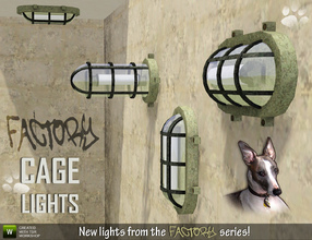 Sims 3 — Cage Lights by Cyclonesue — Another instalment in the Factory theme: four Cage lights for walls and ceilings -
