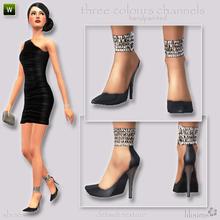 Sims 3 — Shoes With Rhinestones for Young Adults & Adults by sosliliom — three colours channels (formal ~ everyday ~