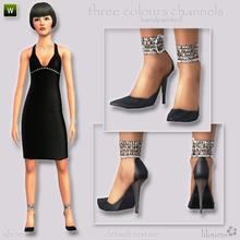Sims 3 — Shoes With Rhinestones for Teens by sosliliom — three colours channels (formal ~ everyday)