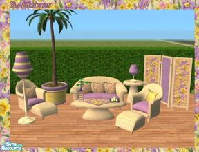Sims 2 — SA99 Cozy Wicker TC46 Flower by Eisbaerbonzo — A wicker set for the romantic Sim. On some objects I couldn\'t