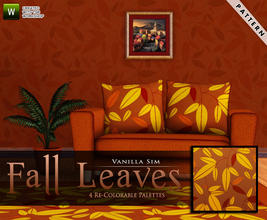 Sims 3 — Fall Leaves by Vanilla Sim — Bring the fall inside with lovely earth colors and a falling leaf pattern
