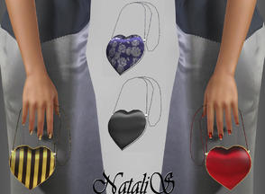 Sims 3 — NataliS Satin Heart Clutch by Natalis — Clutch bag for FA- FE. New mesh /one channel for recolor.