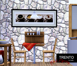 Sims 3 — Kitchen Trento: Goodmorning-Corner by Sasilia — set includes: chair, table, tablecloth, painting, halfwall and 2