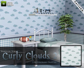 Sims 3 — Curly Clouds 2 by Vanilla Sim — Big curly clouds in a pale blue sky