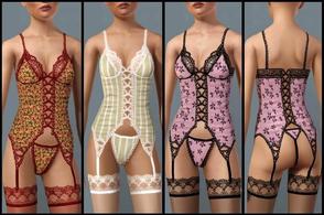 Sims 3 — JP81 Lace Corset by juttaponath — Lace corset underwear for adults and young adults.