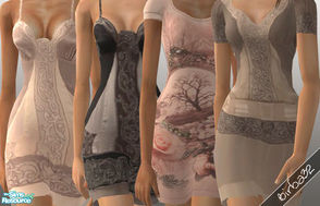 Sims 2 — B32_Soft Silk by Birba32 — 4 sweet and soft dresses.