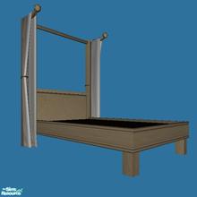 Sims 2 — Tranquility Bedroom - Bed Frame by Dgandy — The drapes on the bed pull the texture of the bed sheets and the tie