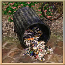 Sims 3 — Full trashcan tipped over by Cyclonesue — Well, isn't ANYONE going to pick it up?! By Cyclonesue for TSR TSRAA