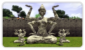 Sims 3 — Shiva Statues by moschino_K — This set includes a large Shiva, a normal Shiva and a column.