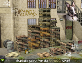 Sims 3 — Stackable wooden pallets by Cyclonesue — Fill your cement yard with piles of pallets of any size. Yes, fully