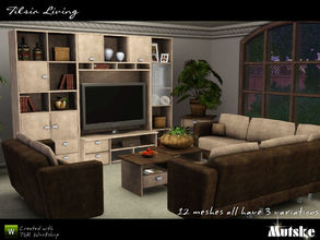 Sims 3 — Tilsia Livingroom by Mutske — Set of 12 new meshes. This set contains a redo of the Sims2 Tilsia sectional