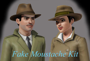 Sims 3 — Fake Moustache Kit by Simyoolayter — Fake moustache kit for him and her. 'Now no one will know who you are.'
