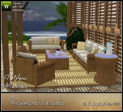 Sims 3 — Richmond Veranda by Shakeshaft — The Richmond Veranda set ideal for coastal living, the set includes 3 Pergola