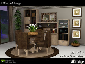 Sims 3 — Tilsia Dining by Mutske — Set of 12 new meshes. To complet the Living, contains diningchair,