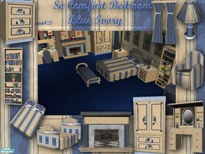 Sims 2 — Blue Ivory by ead425 — This is a recolor of my So. Comfort Bedroom. It requires the mesh to work. Set contains