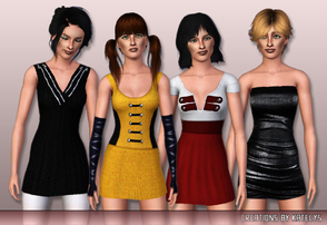 Sims 3 — FS 33 - Variety by katelys — 4 new dresses for adult and young adult females. Enjoy!