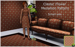Sims 3 — Classic Flower Medallion Pattern SMALL by Uma Design — This small pattern is still big enough to pop eyes. Will