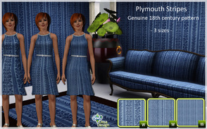Sims 3 — Plymouth Stripes 18th Century Pattern SET by Uma Design — This is a genuine pattern from the 18th century. The