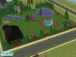 Sims 2 — The Great Outdoors Campground by cat26 — The Campground- Tent rental. There is a lake and river.There is a