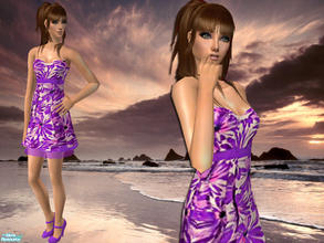 Sims 2 — With Flower Dress Set - Purple by SouR_CherrY_GirL — 