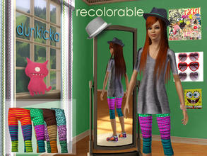 Sims 3 — 3-Colours Tights by dunkicka — Set of 4 colorfull tights. 3 recolorable chanells. Avaliable for: teen, yadult,