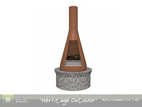 Sims 3 — Herritage Outdoor Fireplace by TheNumbersWoman — When everyone is hogging the firepit you can sit and warm your