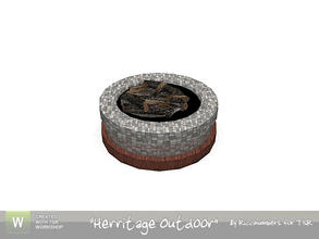Sims 3 — Herritage Outdoor Firepit by TheNumbersWoman — A functional Fireplace for the out of doors. By RicciNumbers at
